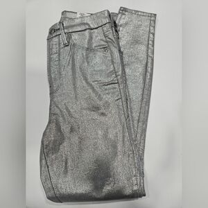 Good American Metallic Silver Pants